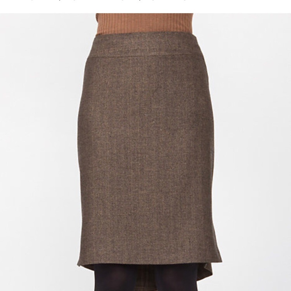 Wool Blend Herringbone Pencil Skirt NWT